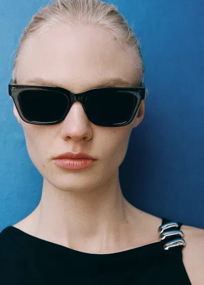 Mango Squared Frame Sunglasses Grey