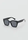 Mango Lunettes De Soleil Monture Carrée Noir - Femme - Taille Unique -