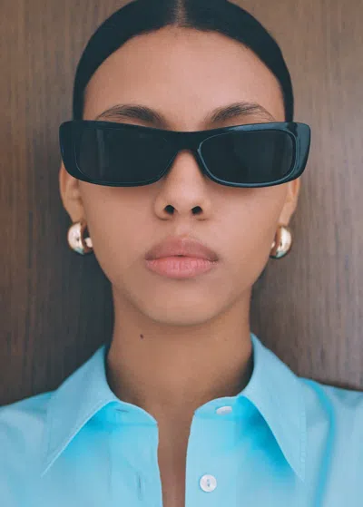 Mango Squared Frame Sunglasses Black