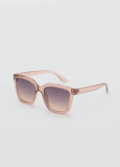 Mango Squared Frame Sunglasses Peach