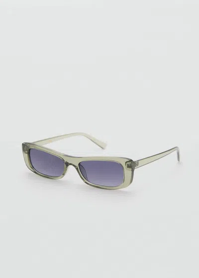 Mango Squared Frame Sunglasses Green