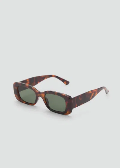 Mango Lunettes De Soleil Monture Maxi Chocolat - Femme - Taille Unique -