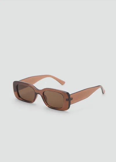 Mango Lunettes De Soleil Monture Maxi Marron - Femme - Taille Unique -