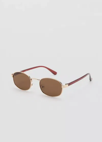 Mango Lunettes De Soleil Monture Métallique In Orange