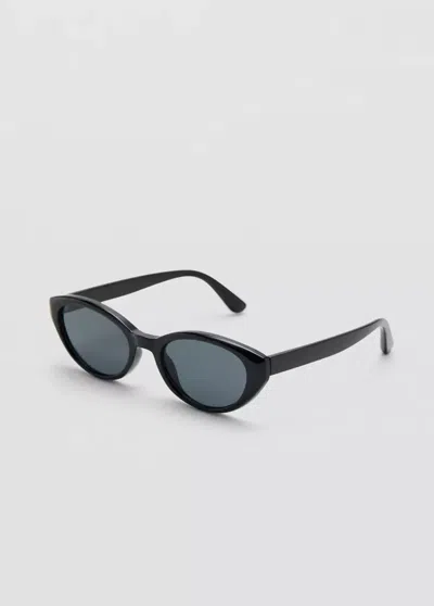 Mango Lunettes De Soleil Monture Ovale In Black