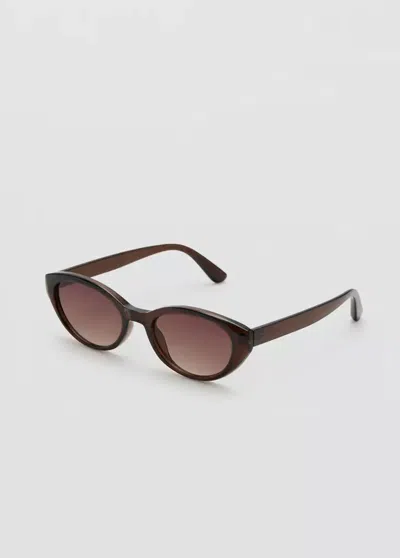 Mango Lunettes De Soleil Monture Ovale In Brown