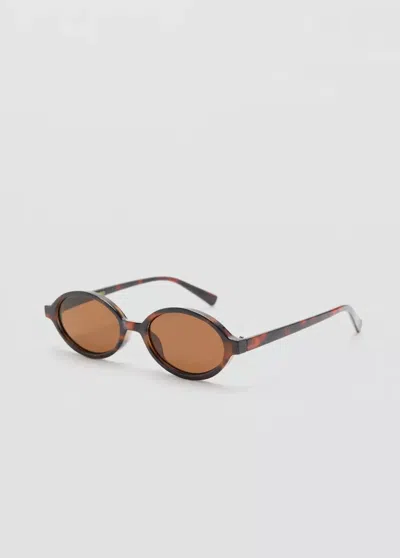 Mango Lunettes De Soleil Monture Ovale In Brown