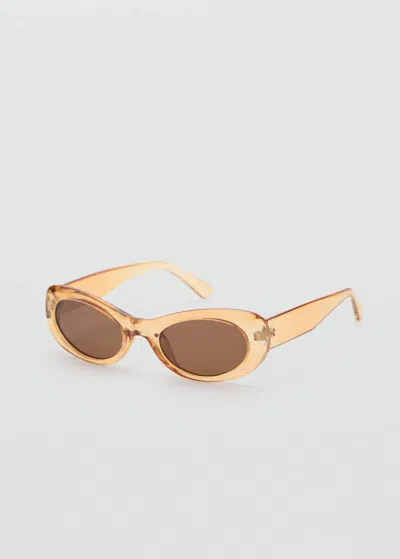 Mango Oval Frame Sunglasses Pastel Yellow