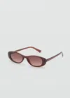 Mango Oval-frame Sunglasses Brown