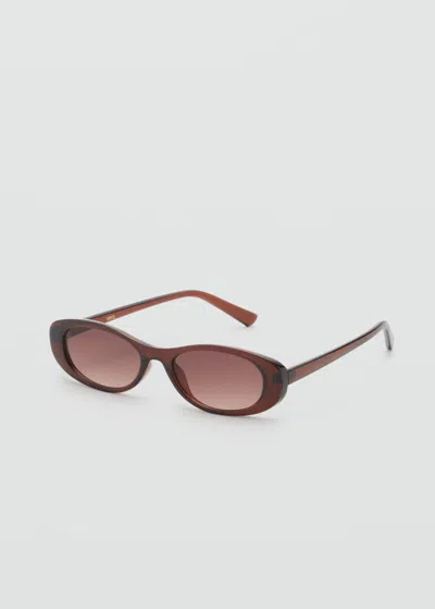 Mango Oval-frame Sunglasses Brown