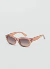 Mango Resin Frame Sunglasses Peach