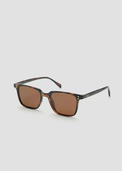 Mango Lunettes De Soleil Monture Rectangulaire In Brown