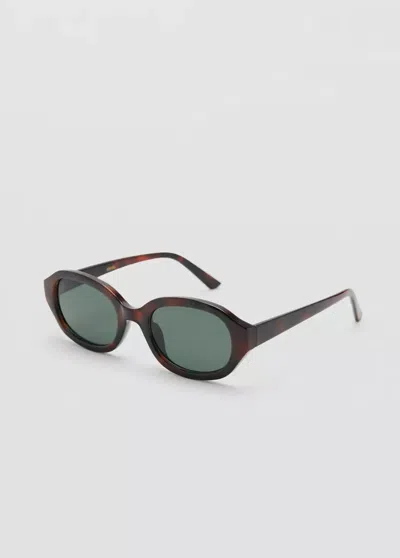 Mango Lunettes De Soleil Monture Rectangulaire In Brown