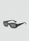 Mango Lunettes De Soleil Monture Rectangulaire Contrastée Noir - Femme - Taille Unique -