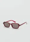 Mango Rectangular-frame Sunglasses Red