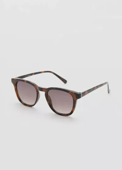 Mango Lunettes De Soleil Monture Ronde In Brown
