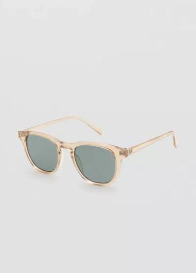 Mango Lunettes De Soleil Monture Ronde In Gold
