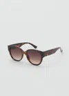 Mango Lunettes De Soleil Monture Ronde Chocolat - Femme - Taille Unique -
