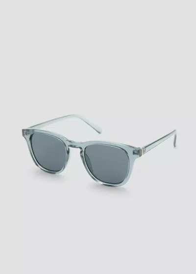 Mango Lunettes De Soleil Monture Ronde In Blue