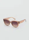 Mango Lunettes De Soleil Monture Ronde Pêche - Femme - Taille Unique -