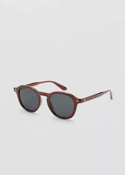 Mango Lunettes De Soleil Monture Semi-transparente In Brown