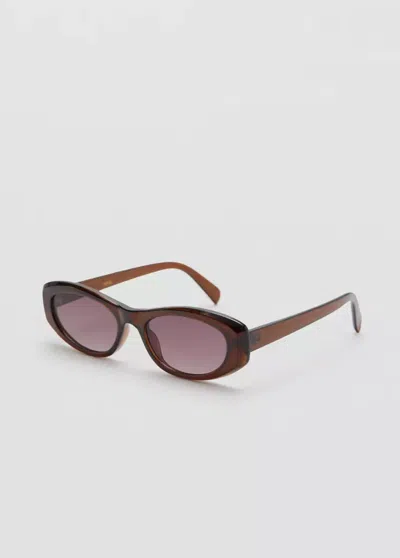 Mango Lunettes De Soleil Monture Semi-transparente In Brown