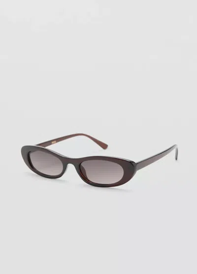 Mango Lunettes De Soleil Ovale En Acétate In Brown