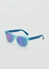 Mango Rectangular Polarised Sunglasses Blue In Blue