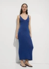 Mango Robe Maille Lurex In Bleu Électrique