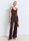 Mango Haut À Pointes Pico En Lurex Marron - Femme - Xl -