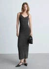 Mango Lurex Knitted Dress Black