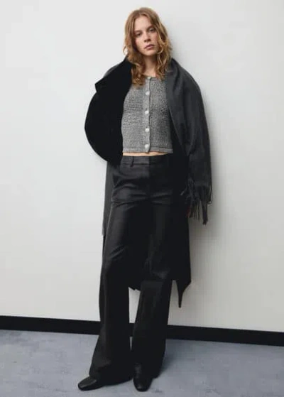 Mango Knitted Jacket Silver