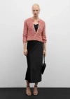 Mango Lurex Openwork Cardigan Red In Red