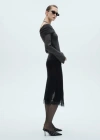 Mango Lurex Sweater With Bare Shoulders Grey In Grey