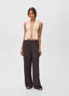 Mango Lurex-knit Halter Top In White