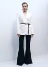 MANGO LYOCELL AND LINEN-BLEND JACKET ECRU