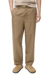 Mango Lyocell & Linen Pants In Brown