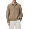 Mango Cotton Blend Zip Through Lightweight Jacket In Brown