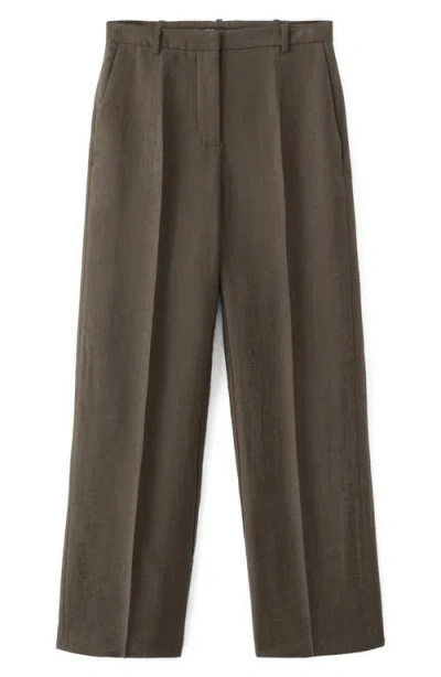 Mango Lyocell Blend Pants In Brown