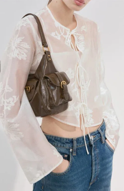 Mango Lyocell Floral Embroidery Top In Neutral