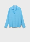 Mango Lyocell Fluid Shirt Blue