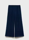 Mango Lyocell Maternity Lyocell Palazzo Trousers Dark Blue In Dark Blue