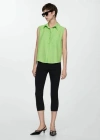 Mango Lyocell Sleeveless Shirt Green