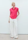 Mango Lyocell Sleeveless Shirt Strawberry