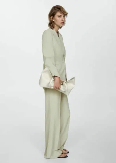 Mango Lyocell Suit Trousers Pastel Green In Vert Pastel