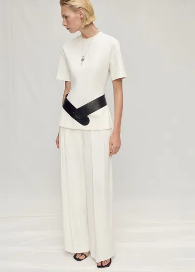 Mango Lyocell Suit Trousers With Pleats Off White