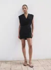 Mango Robe Lyocell Croisée Noir - Femme - S -  In Black