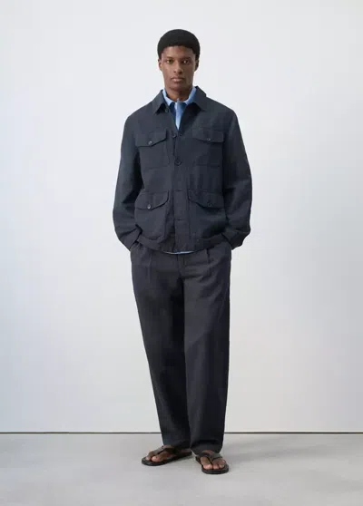 MANGO LYOCELL-LINEN JACKET WITH POCKETS