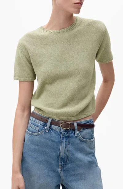 MANGO MANGO MADEANO SHORT SLEEVE CREWNECK SWEATER
