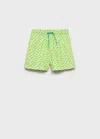 Mango Shark Print Swimsuit Lime In Lime